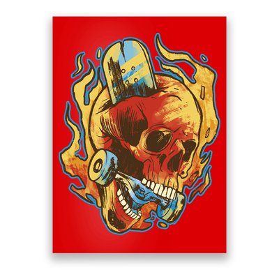 Skull Flame Skater Poster