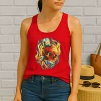 Skull Flame Skater Womens Tank Top