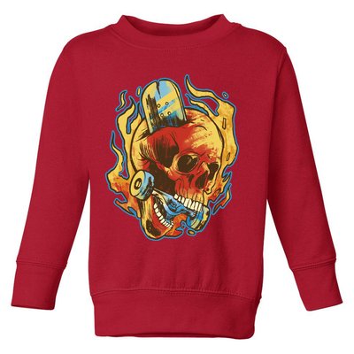 Skull Flame Skater Toddler Sweatshirt
