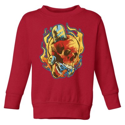 Skull Flame Skater Toddler Sweatshirt