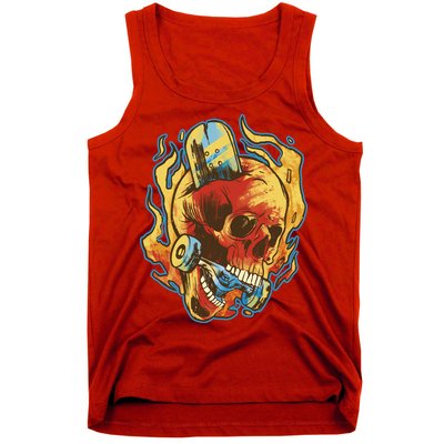 Skull Flame Skater Tank Top