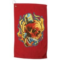Skull Flame Skater Golf Towel