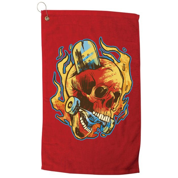 Skull Flame Skater Golf Towel