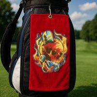 Skull Flame Skater Golf Towel