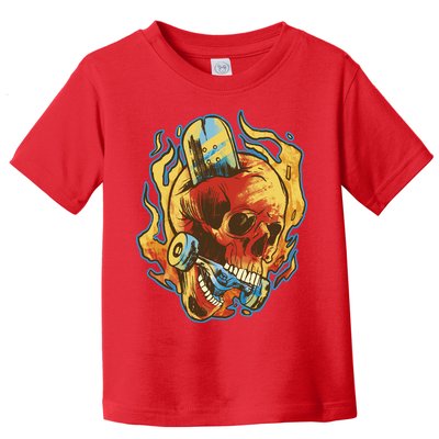 Skull Flame Skater Toddler T-Shirt