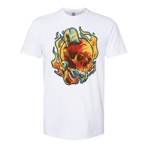 Skull Flame Skater Softstyle CVC T-Shirt