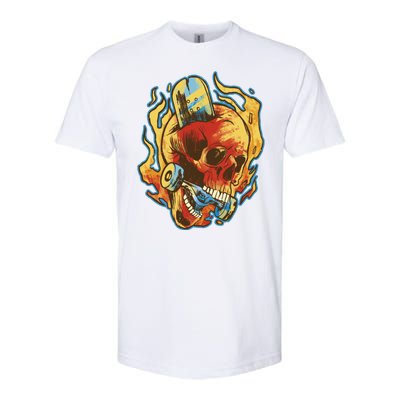 Skull Flame Skater Softstyle® CVC T-Shirt