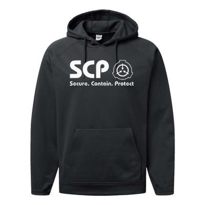 Scp Foundation Scp Secure Contain Protect Performance Fleece Hoodie