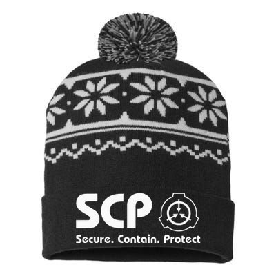 Scp Foundation Scp Secure Contain Protect USA-Made Snowflake Beanie