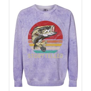 Storyteller Fish Story Telling Funny Gift For Fishing Dad Gift Colorblast Crewneck Sweatshirt