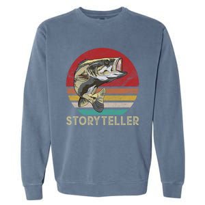 Storyteller Fish Story Telling Funny Gift For Fishing Dad Gift Garment-Dyed Sweatshirt