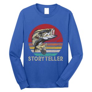 Storyteller Fish Story Telling Funny Gift For Fishing Dad Gift Long Sleeve Shirt