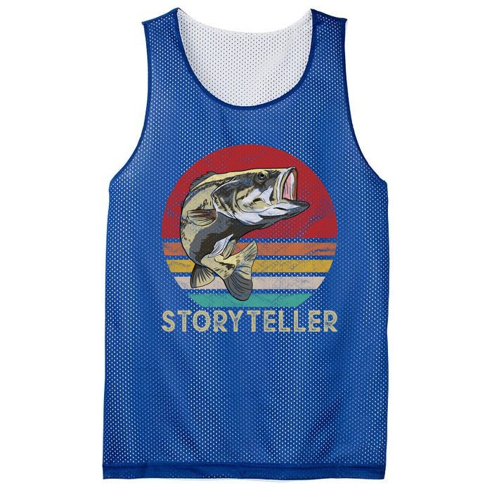 Storyteller Fish Story Telling Funny Gift For Fishing Dad Gift Mesh Reversible Basketball Jersey Tank