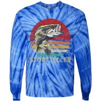 Storyteller Fish Story Telling Funny Gift For Fishing Dad Gift Tie-Dye Long Sleeve Shirt