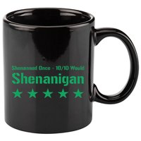 Shenanigan Five Star Review St PatrickS Day Green 11oz C Handle Ceramic Mug