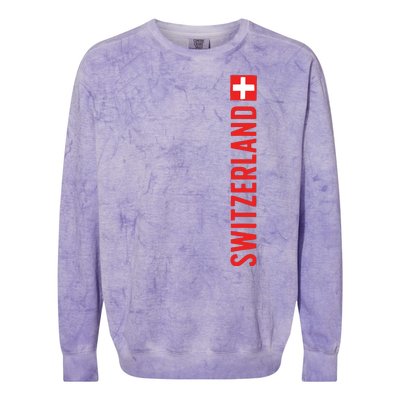 Swiss Flag Switzerland Souvenir Schweiz Gift Suisse Svizzera Colorblast Crewneck Sweatshirt