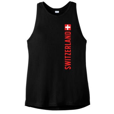 Swiss Flag Switzerland Souvenir Schweiz Gift Suisse Svizzera Ladies PosiCharge Tri-Blend Wicking Tank