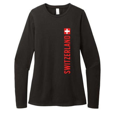 Swiss Flag Switzerland Souvenir Schweiz Gift Suisse Svizzera Womens CVC Long Sleeve Shirt