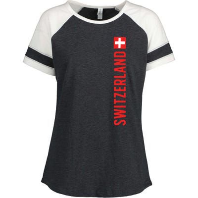 Swiss Flag Switzerland Souvenir Schweiz Gift Suisse Svizzera Enza Ladies Jersey Colorblock Tee