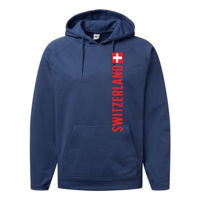 Swiss Flag Switzerland Souvenir Schweiz Gift Suisse Svizzera Performance Fleece Hoodie