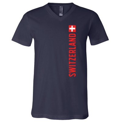 Swiss Flag Switzerland Souvenir Schweiz Gift Suisse Svizzera V-Neck T-Shirt