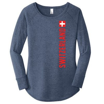 Swiss Flag Switzerland Souvenir Schweiz Gift Suisse Svizzera Women's Perfect Tri Tunic Long Sleeve Shirt