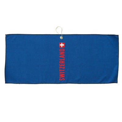 Swiss Flag Switzerland Souvenir Schweiz Gift Suisse Svizzera Large Microfiber Waffle Golf Towel