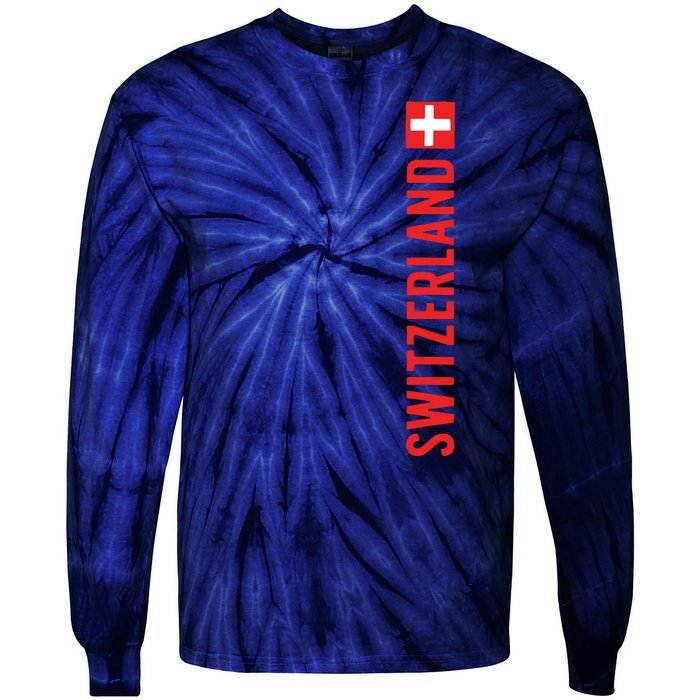 Swiss Flag Switzerland Souvenir Schweiz Gift Suisse Svizzera Tie-Dye Long Sleeve Shirt