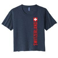 Swiss Flag Switzerland Souvenir Schweiz Gift Suisse Svizzera Women's Crop Top Tee