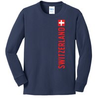 Swiss Flag Switzerland Souvenir Schweiz Gift Suisse Svizzera Kids Long Sleeve Shirt