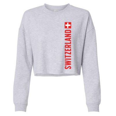 Swiss Flag Switzerland Souvenir Schweiz Gift Suisse Svizzera Cropped Pullover Crew