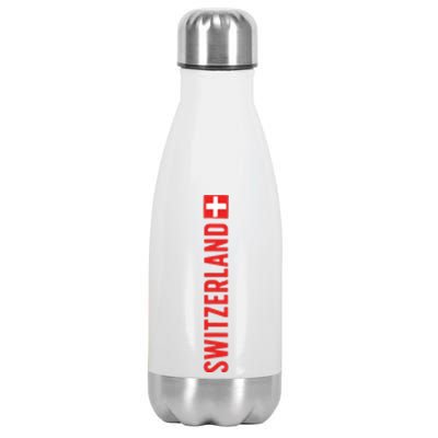 Swiss Flag Switzerland Souvenir Schweiz Gift Suisse Svizzera Stainless Steel Insulated Water Bottle