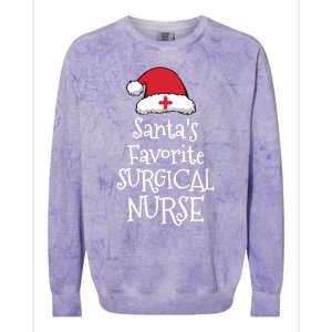 Santas Favorite Surgical Nurse Christmas Funny Gift Colorblast Crewneck Sweatshirt