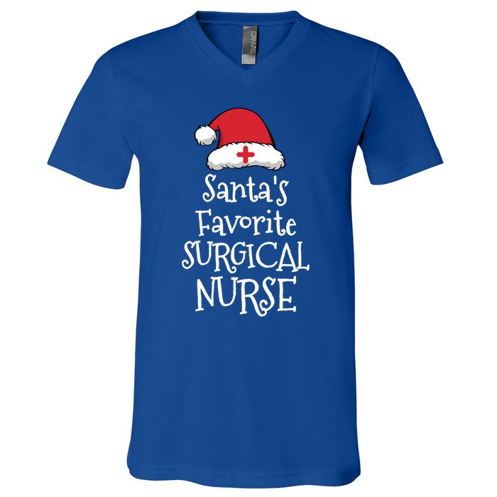 Santas Favorite Surgical Nurse Christmas Funny Gift V-Neck T-Shirt