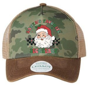 SantaS Favorite Secretary Retro Groovy Santa Face Christmas Funny Gift Legacy Tie Dye Trucker Hat