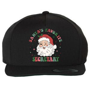 SantaS Favorite Secretary Retro Groovy Santa Face Christmas Funny Gift Wool Snapback Cap