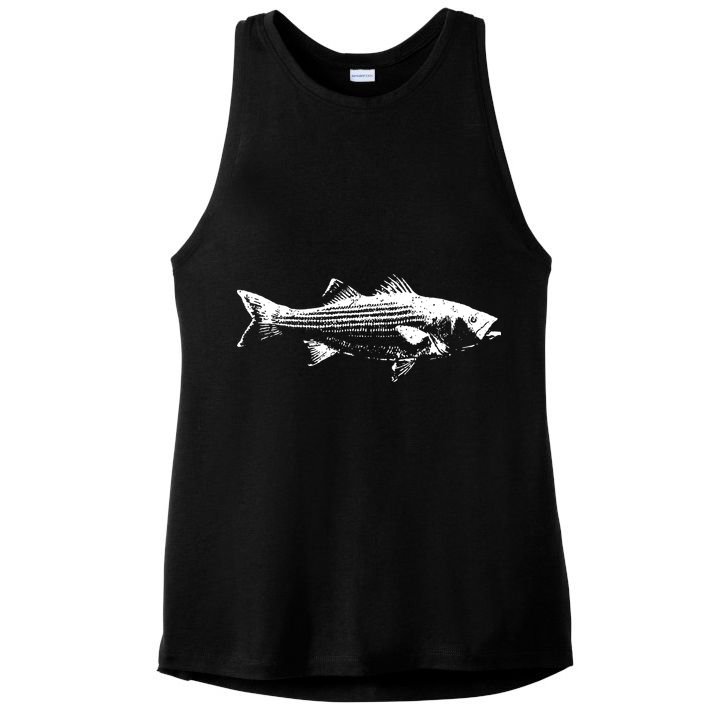 Striper Fishing Striped Bass Lucky Fishing Ladies PosiCharge Tri-Blend Wicking Tank