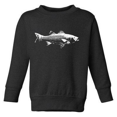 Striper Fishing Striped Bass Lucky Fishing Toddler Sweatshirt
