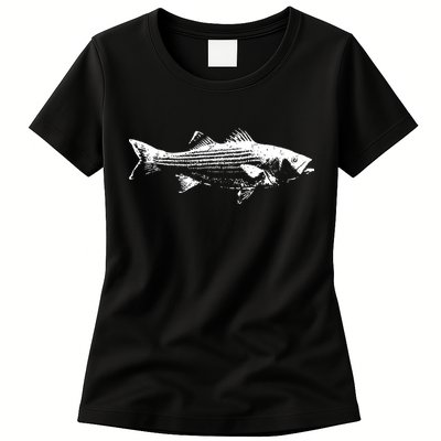 Striper Fishing Striped Bass Lucky Fishing Womens T-Shirt