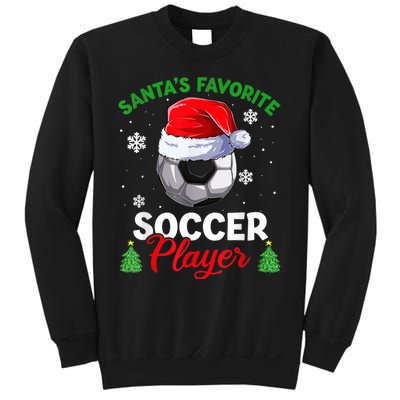 Santa's Favorite Soccer Player Christmas Pajama Sweatshirt