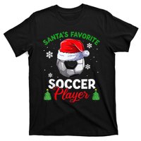 Santa's Favorite Soccer Player Christmas Pajama T-Shirt