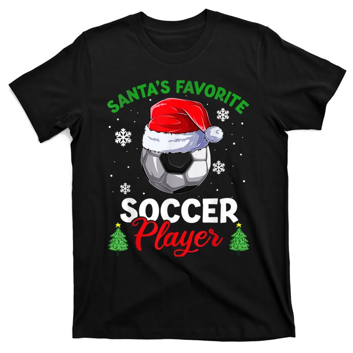 Santa's Favorite Soccer Player Christmas Pajama T-Shirt