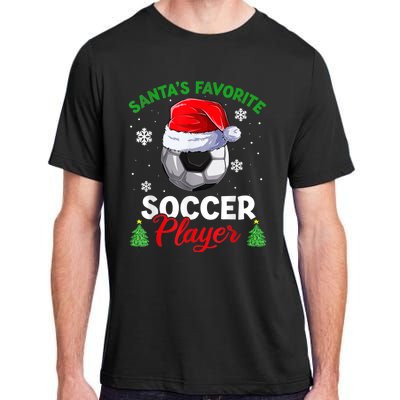 Santa's Favorite Soccer Player Christmas Pajama Adult ChromaSoft Performance T-Shirt