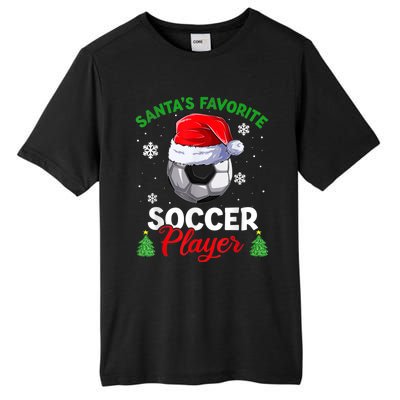 Santa's Favorite Soccer Player Christmas Pajama Tall Fusion ChromaSoft Performance T-Shirt