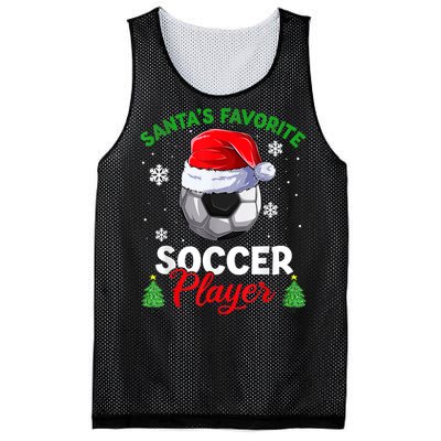 Santa's Favorite Soccer Player Christmas Pajama Mesh Reversible Basketball Jersey Tank