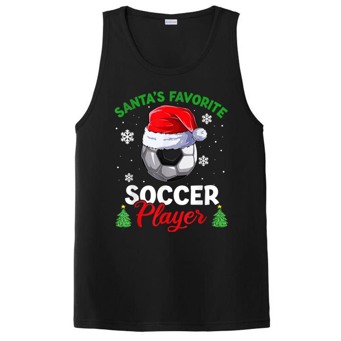 Santa's Favorite Soccer Player Christmas Pajama PosiCharge Competitor Tank