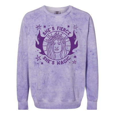 She's Fierce She's Magic Colorblast Crewneck Sweatshirt