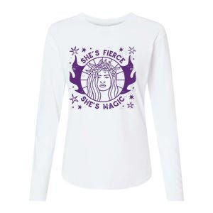 She's Fierce She's Magic Womens Cotton Relaxed Long Sleeve T-Shirt