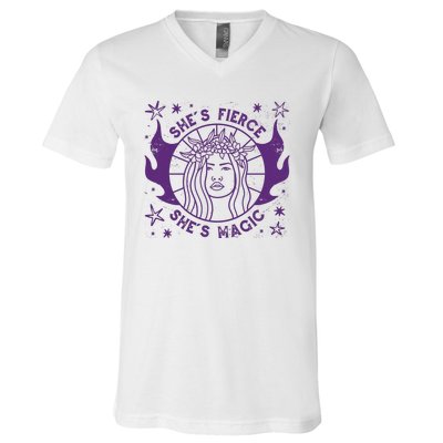 She's Fierce She's Magic V-Neck T-Shirt