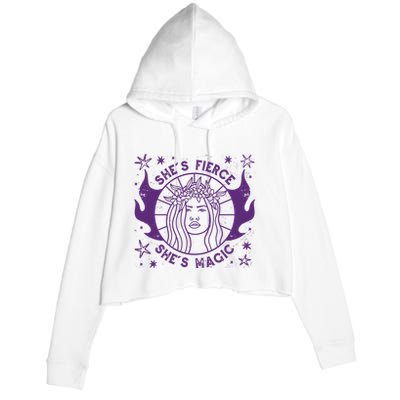 She's Fierce She's Magic Crop Fleece Hoodie